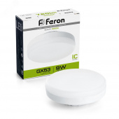 Лампа  9Вт, "Feron" "таблетка" светодиодная GX53, 4000К, (нейтр.свет)