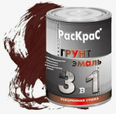 Грунт-эмаль "3-в-1" "РасКраС" шоколадно-коричневая, 0,9 кг (8/24ч)