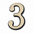 Цифра дверная "3", пластиковая, цвет золото