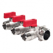 Коллектор 3/4''x1/2'' с отсечными кранами STI (3 вых)